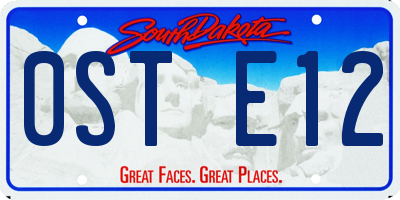 SD license plate 0STE12