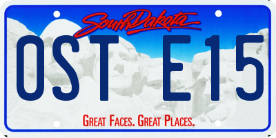 SD license plate 0STE15