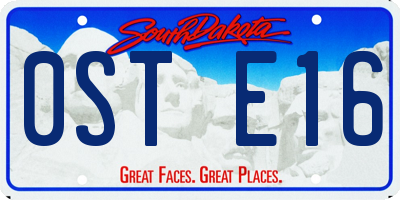 SD license plate 0STE16