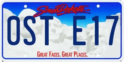 SD license plate 0STE17