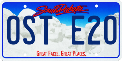 SD license plate 0STE20