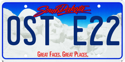 SD license plate 0STE22