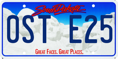 SD license plate 0STE25