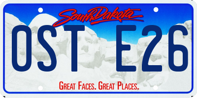 SD license plate 0STE26