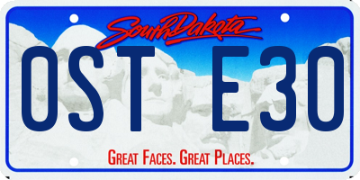 SD license plate 0STE30