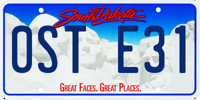 SD license plate 0STE31