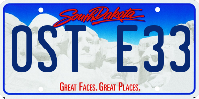 SD license plate 0STE33