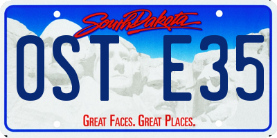 SD license plate 0STE35