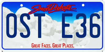 SD license plate 0STE36