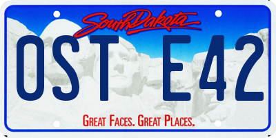 SD license plate 0STE42