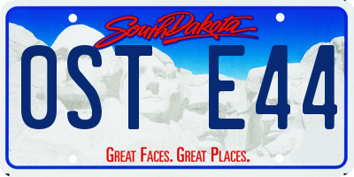 SD license plate 0STE44