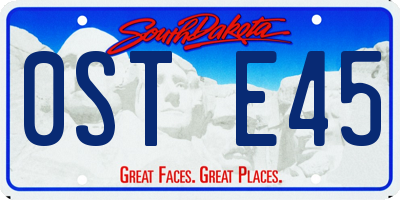 SD license plate 0STE45
