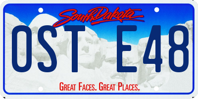 SD license plate 0STE48