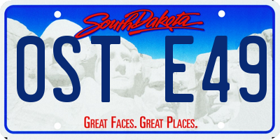 SD license plate 0STE49