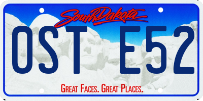 SD license plate 0STE52