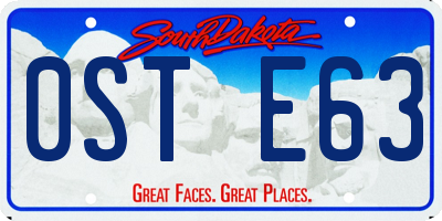 SD license plate 0STE63