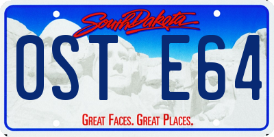 SD license plate 0STE64