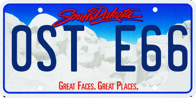 SD license plate 0STE66