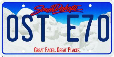 SD license plate 0STE70