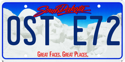 SD license plate 0STE72