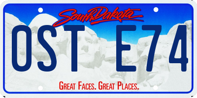 SD license plate 0STE74