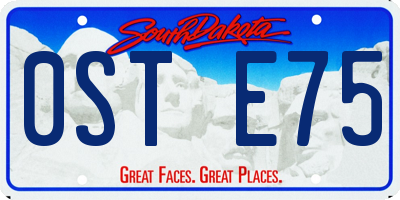 SD license plate 0STE75