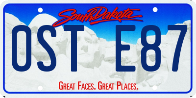 SD license plate 0STE87