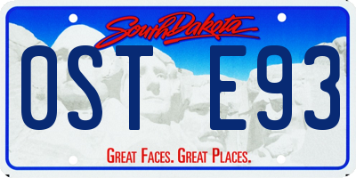 SD license plate 0STE93
