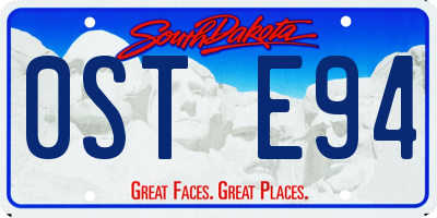 SD license plate 0STE94