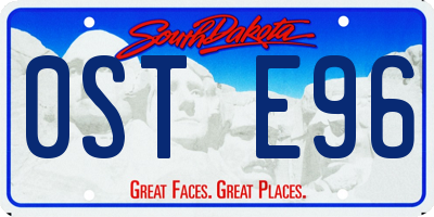 SD license plate 0STE96