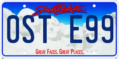 SD license plate 0STE99