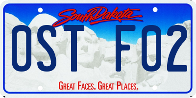SD license plate 0STF02