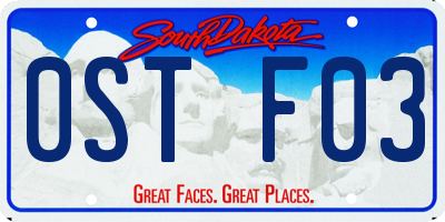 SD license plate 0STF03