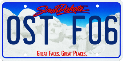 SD license plate 0STF06