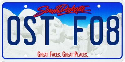 SD license plate 0STF08