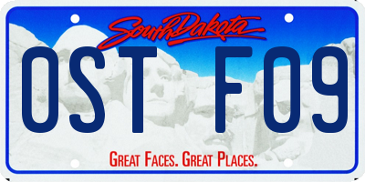 SD license plate 0STF09