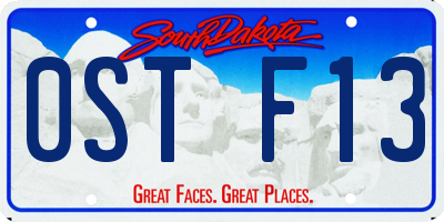 SD license plate 0STF13