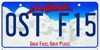 SD license plate 0STF15