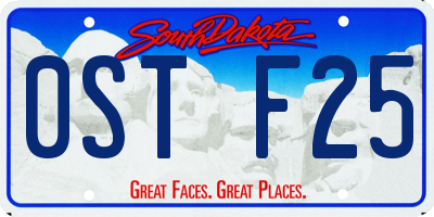 SD license plate 0STF25