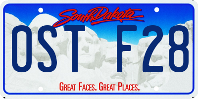 SD license plate 0STF28