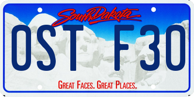 SD license plate 0STF30