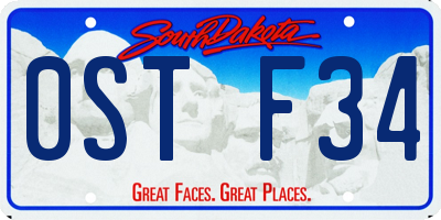 SD license plate 0STF34