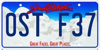 SD license plate 0STF37