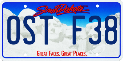 SD license plate 0STF38
