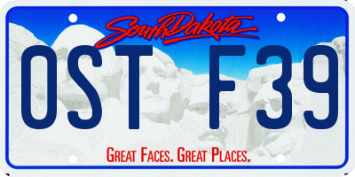 SD license plate 0STF39