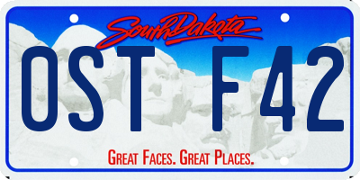 SD license plate 0STF42