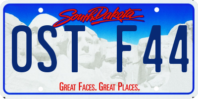 SD license plate 0STF44