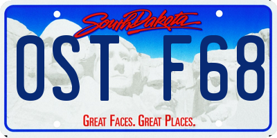 SD license plate 0STF68