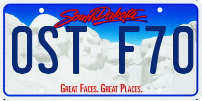 SD license plate 0STF70