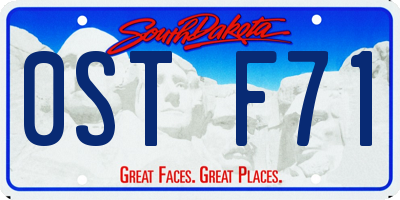 SD license plate 0STF71